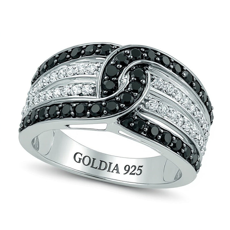 1.0 CT. TW Enhanced Black and White Diamond Knot Ring in Sterling Silver