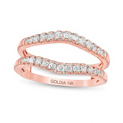 0.5 CT. TW Diamond Contour Ring Solitaire Enhancer in 14K Rose Gold