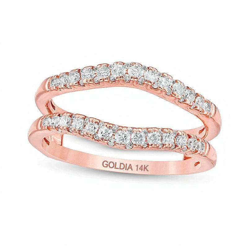 0.5 CT. TW Diamond Contour Ring Solitaire Enhancer in 14K Rose Gold