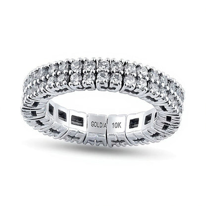 1.88 CT. TW Diamond Double Row Stretch Ring in 10K White Gold