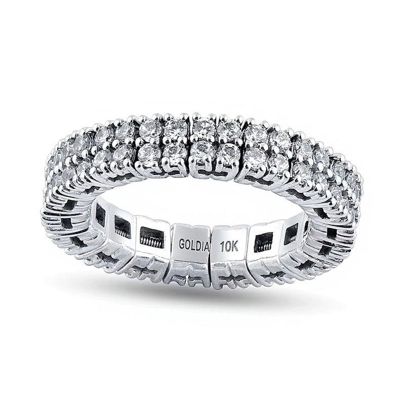 1.88 CT. TW Diamond Double Row Stretch Ring in 10K White Gold