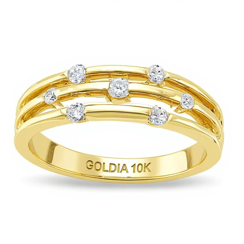 0.25 CT. TW Diamond Orbit Band in 10K Gold