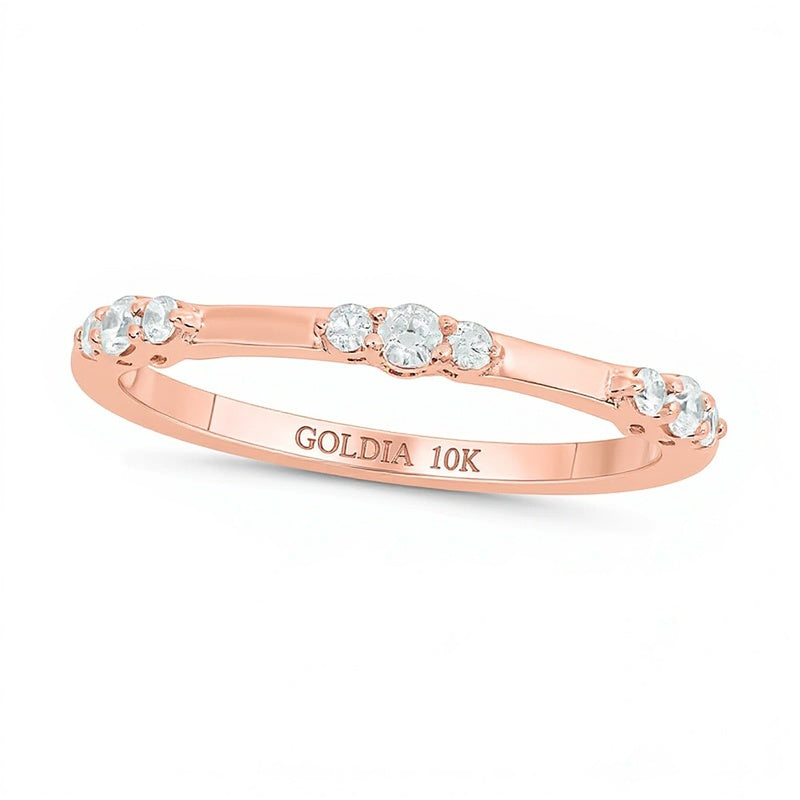 0.17 CT. TW Diamond Bamboo Stackable Band in 10K Rose Gold