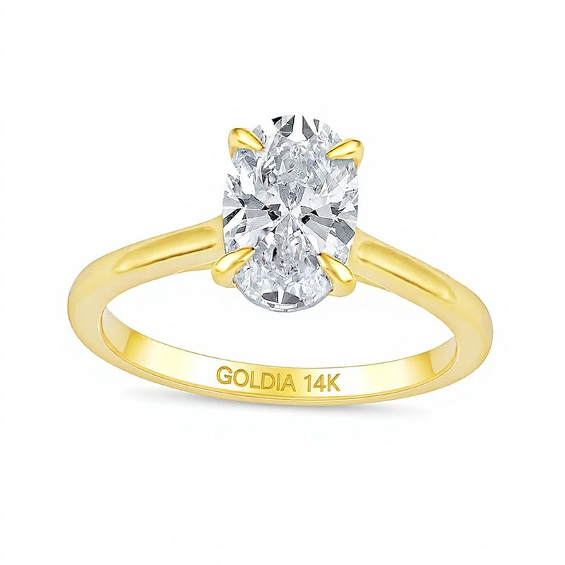 2.0 CT. Oval Diamond Solitaire Engagement Ring in 14K Gold (G/I1)