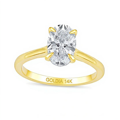 2.0 CT. Oval Diamond Solitaire Engagement Ring in 14K Gold (G/I1)