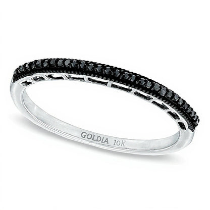0.05 CT. TW Black Diamond Band in 10K White Gold