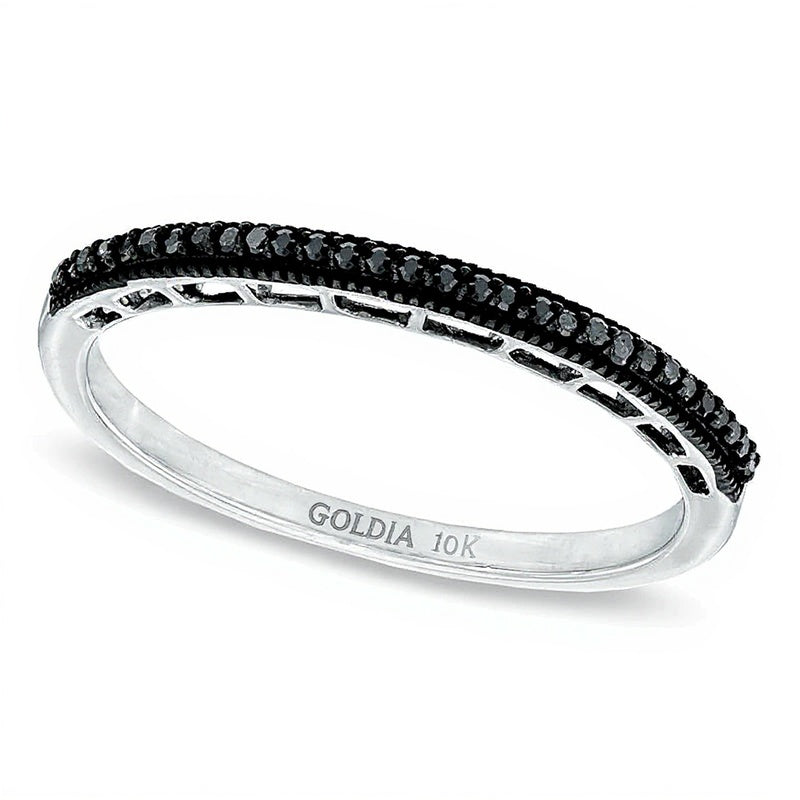 0.05 CT. TW Black Diamond Band in 10K White Gold