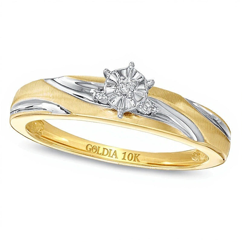 Diamond Accent Swirl Engagement Ring in 10K Gold