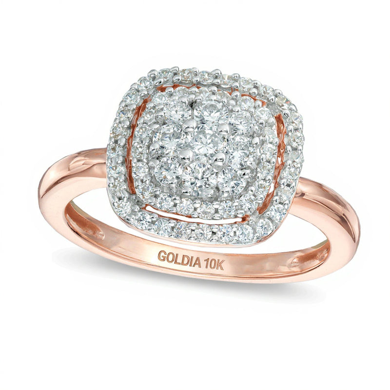 0.5 CT. TW Multi-Diamond Frame Ring in 10K Rose Gold