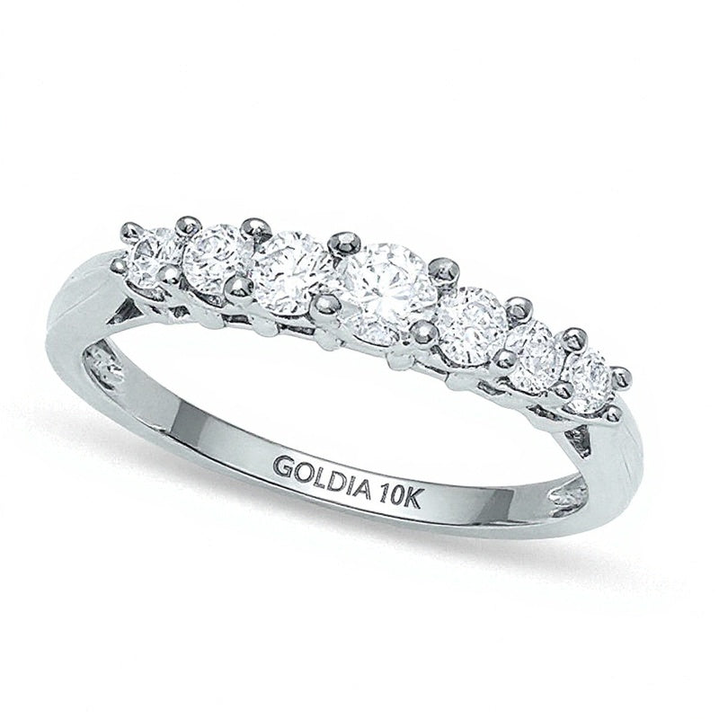 0.33 CT. TW Diamond Seven-Stone Band in 10K White Gold