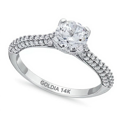 1.38 CT. TW Diamond Engagement Ring in 14K White Gold