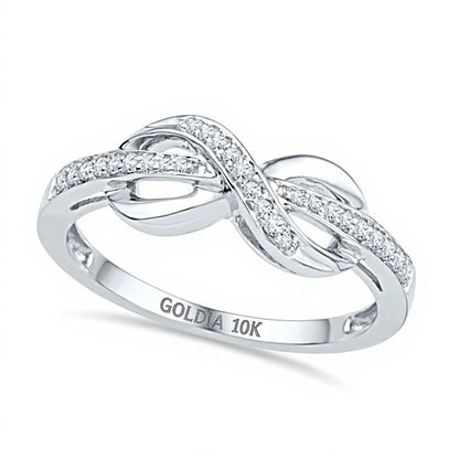 0.1 CT. TW Diamond Infinity Wrapped Ring in 10K White Gold