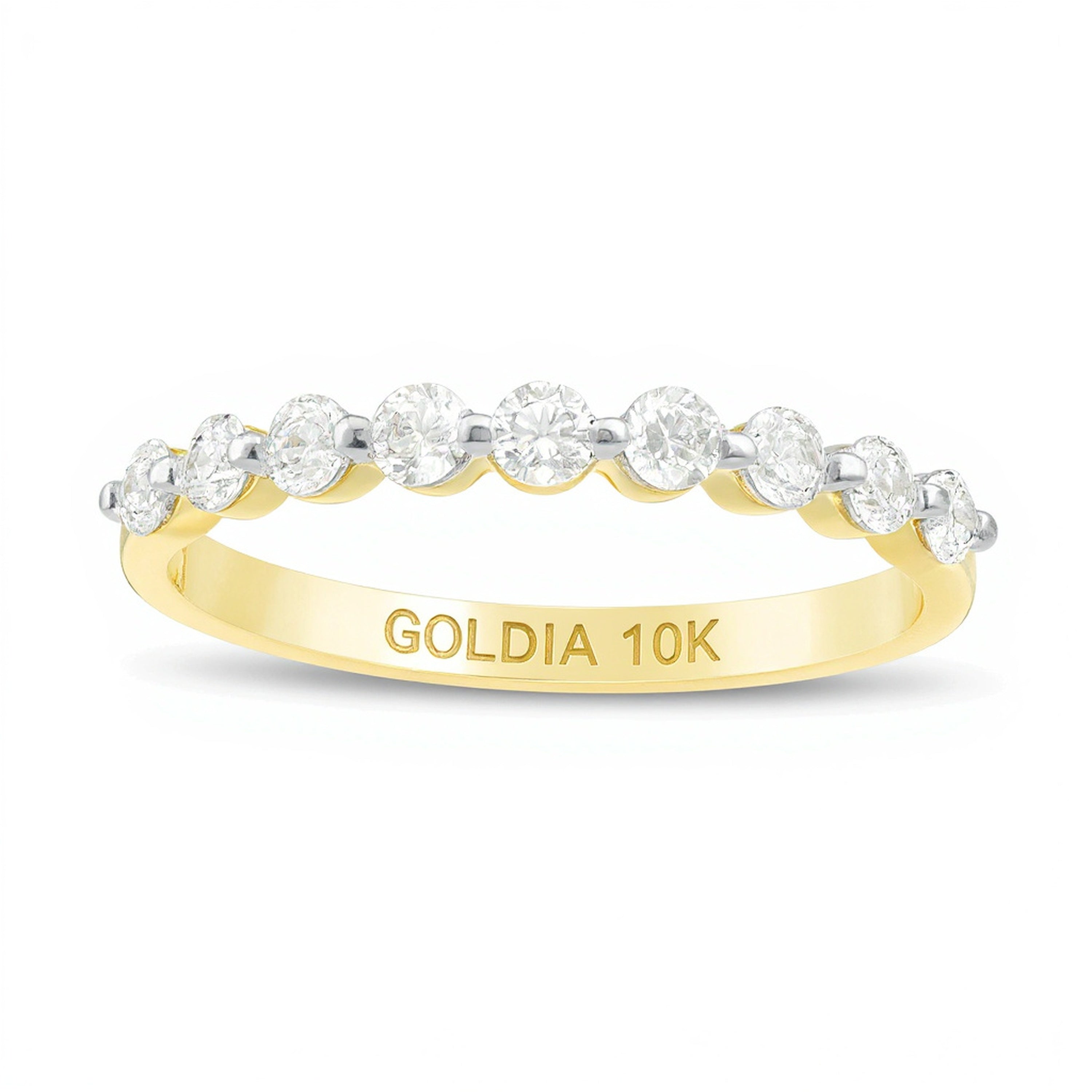 0.38 CT. TW Diamond Nine Stone Anniversary Band in 10K Gold