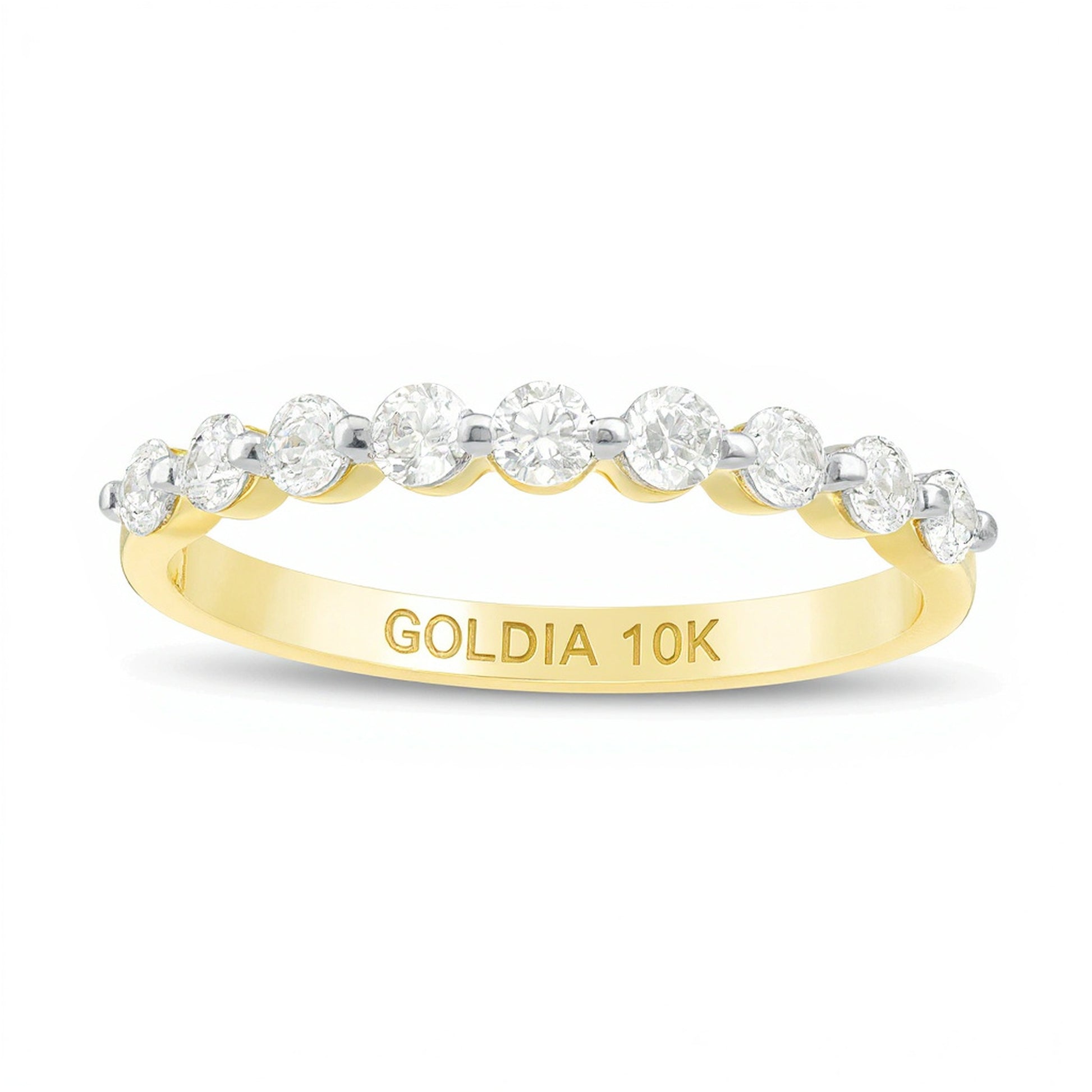 0.38 CT. TW Diamond Nine Stone Anniversary Band in 10K Gold