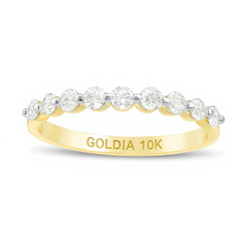 0.38 CT. TW Diamond Nine Stone Anniversary Band in 10K Gold