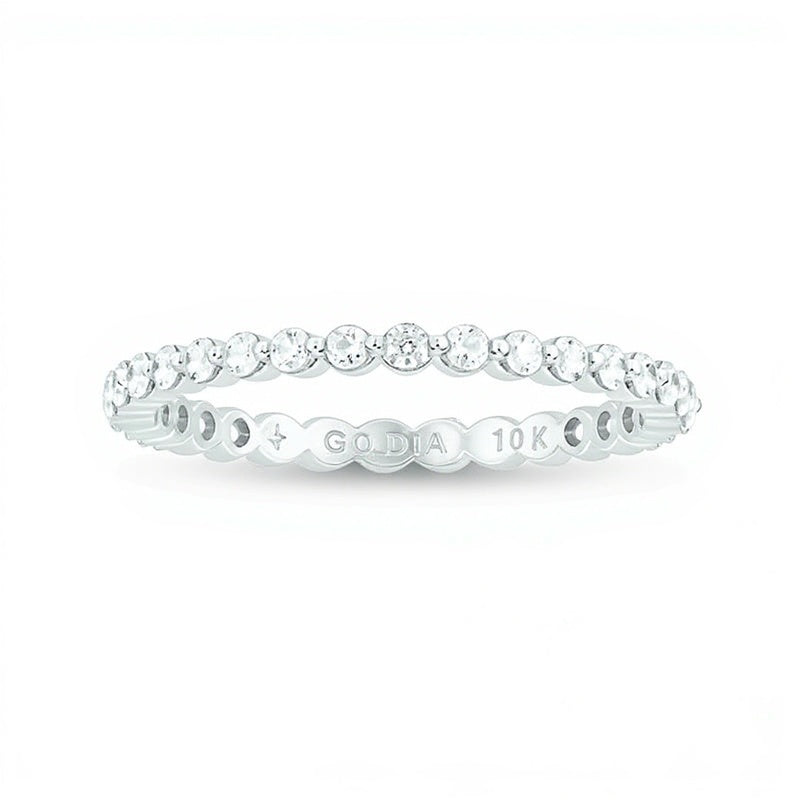 0.5 CT. TW Diamond Scallop Eternity Band in 10K White Gold