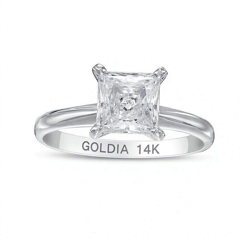 1.5 CT. Princess-Cut Lab-Grown Diamond Solitaire Engagement Ring in 14K White Gold (F/VS2)
