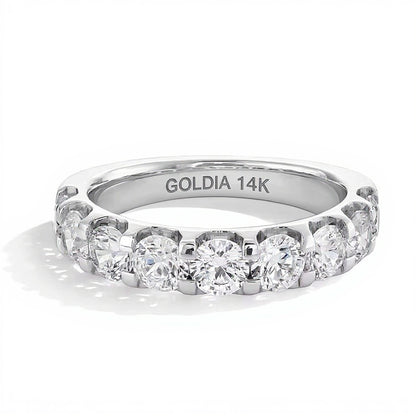 2.0 CT. TW Lab-Grown Diamond Nine Stone Anniversary Band in 14K White Gold (F/VS2)