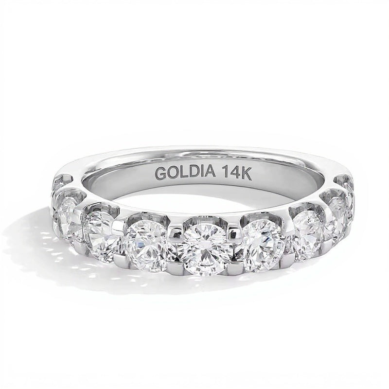 2.0 CT. TW Lab-Grown Diamond Nine Stone Anniversary Band in 14K White Gold (F/VS2)