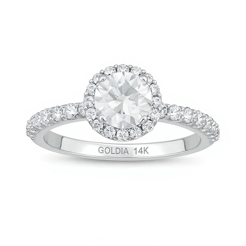 1.5 CT. TW Lab-Grown Diamond Frame Engagement Ring in 14K White Gold (F/VS2)