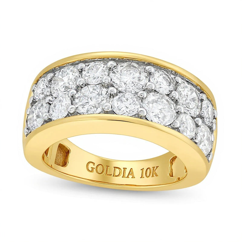 3.25 CT. TW Diamond Alternating Double-Row Anniversary Band in 10K Gold