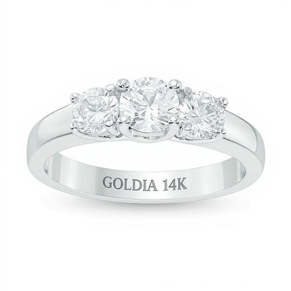 1.0 CT. TW Diamond Three Stone Engagement Ring in 14K White Gold