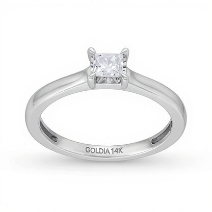 0.5 CT. TW Princess-Cut Diamond Edge Engagement Ring in 14K White Gold (I/I2)