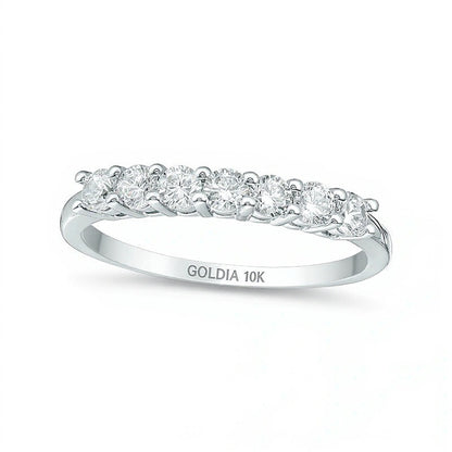 0.63 CT. TW Diamond Seven Stone Anniversary Band in 10K White Gold