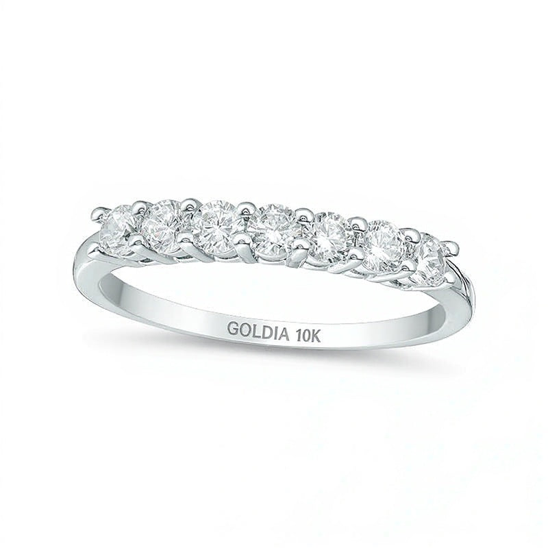 0.63 CT. TW Diamond Seven Stone Anniversary Band in 10K White Gold