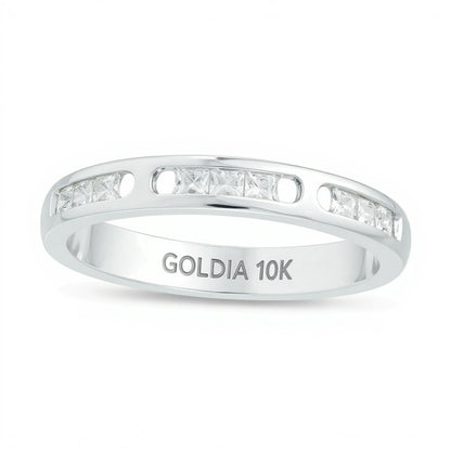 0.5 CT. TW Princess-Cut Diamond Wedding Band in 10K White Gold