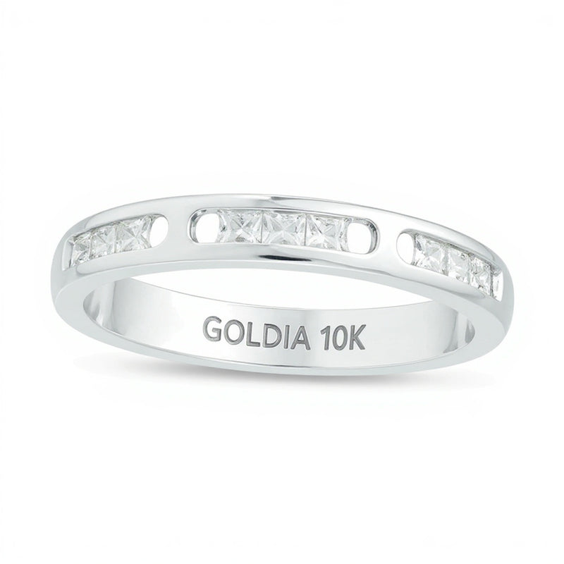 0.5 CT. TW Princess-Cut Diamond Wedding Band in 10K White Gold