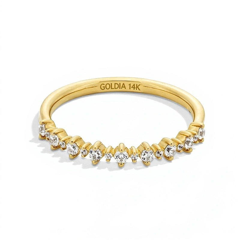 0.2 CT. TW Diamond Alternating Stackable Anniversary Band in 14K Gold