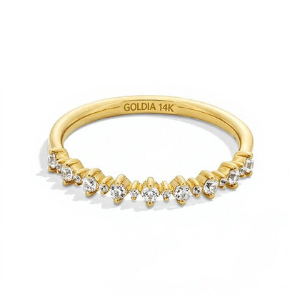 0.2 CT. TW Diamond Alternating Stackable Anniversary Band in 14K Gold
