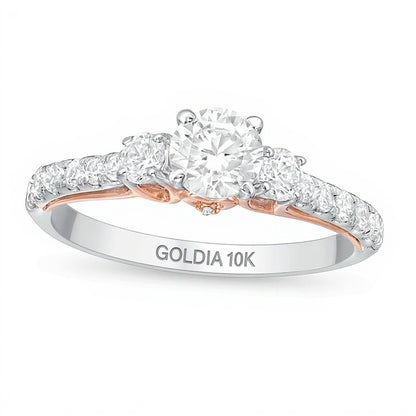 1.0 CT. TW Diamond Three Stone Engagement Ring in 10K Two-Tone Gold