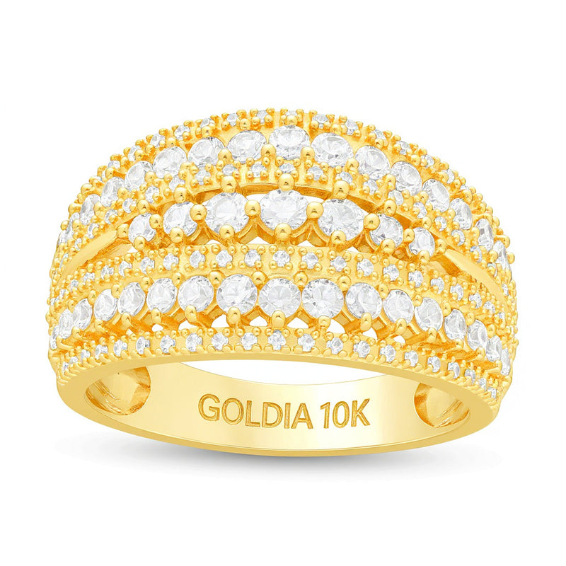 1.25 CT. TW Diamond Multi-Row Ring in 10K Gold