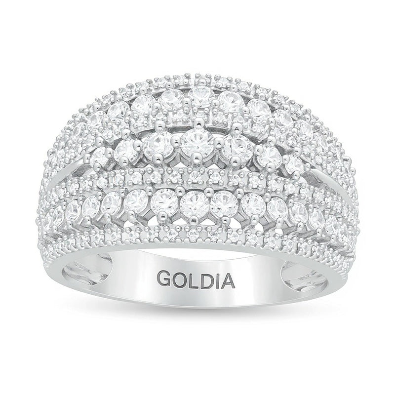 1.25 CT. TW Diamond Multi-Row Ring in 10K White Gold