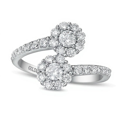 1.0 CT. TW Lab-Grown Diamond Bypass Ring in 14K White Gold (F/SI2)