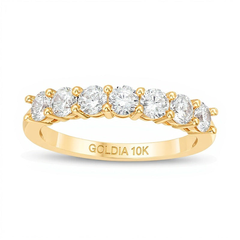 0.75 CT. TW Diamond Seven Stone Anniversary Band in 10K Gold