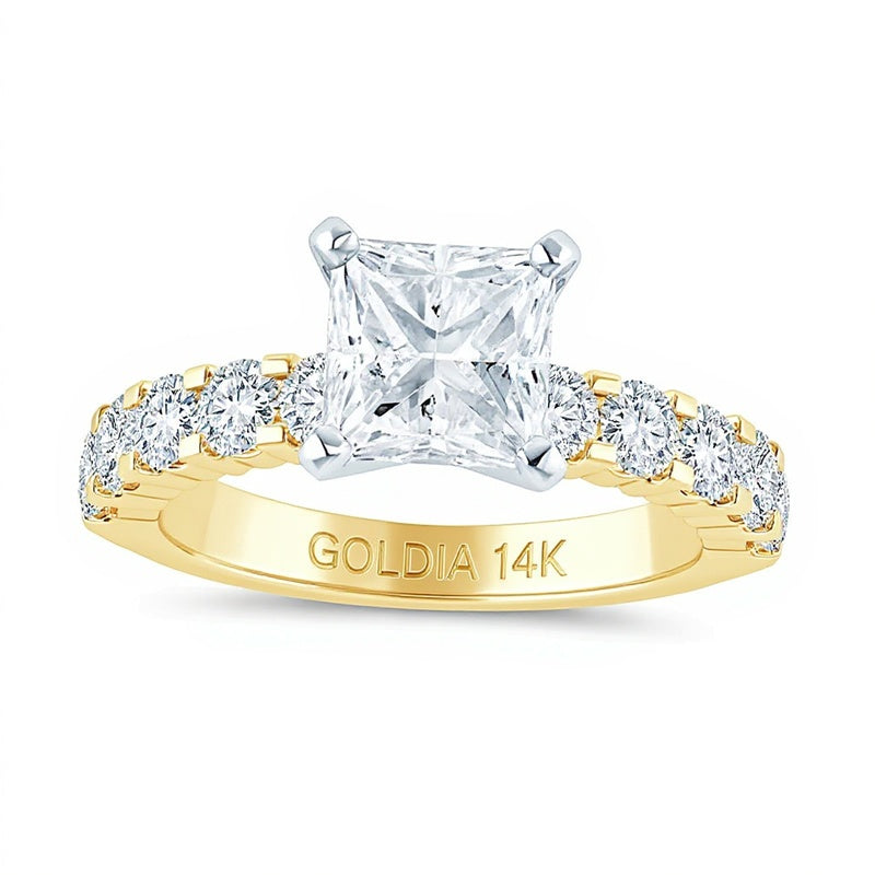 2.5 CT. TW Princess-Cut Diamond Engagement Ring in 14K Gold (I/I2)