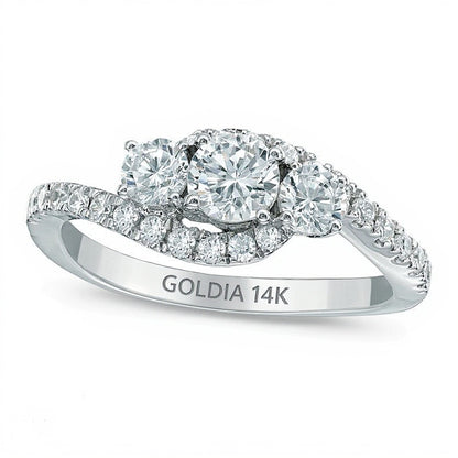 1.0 CT. TW Diamond Bypass Past Present FutureÂ® Ring in 14K White Gold