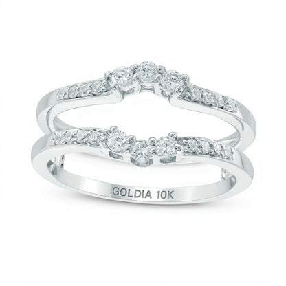 0.33 CT. TW Diamond Frame Solitaire Enhancer in 10K White Gold