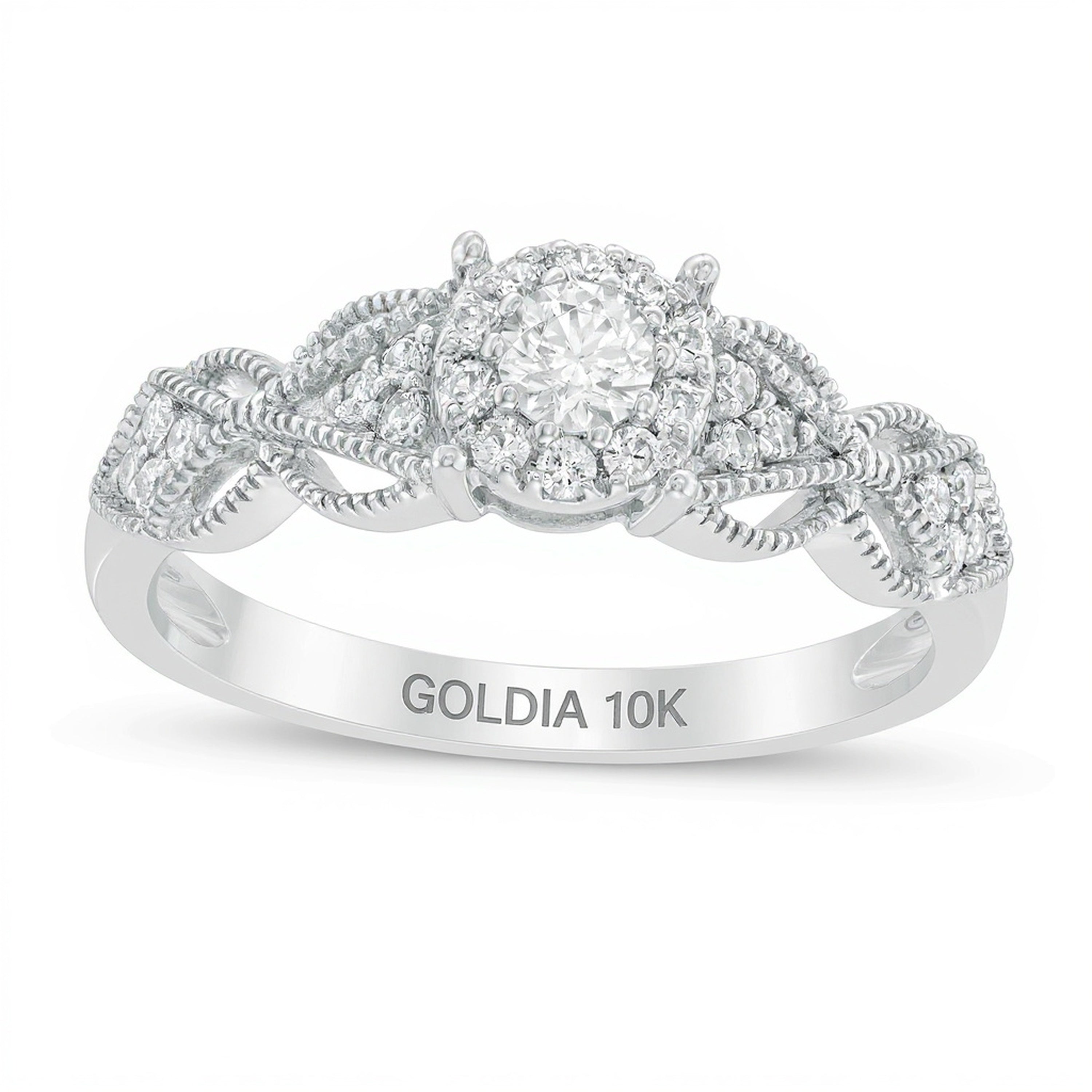 0.33 CT. TW Diamond Butterfly-Sides Vintage-Style Filigree Engagement Ring in 10K White Gold