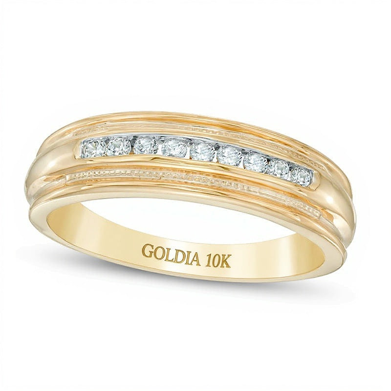 0.25 CT. TW Diamond Milgrain Wedding Band in 10K Gold