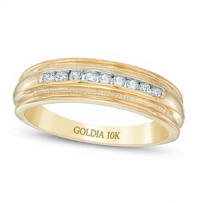 0.25 CT. TW Diamond Milgrain Wedding Band in 10K Gold