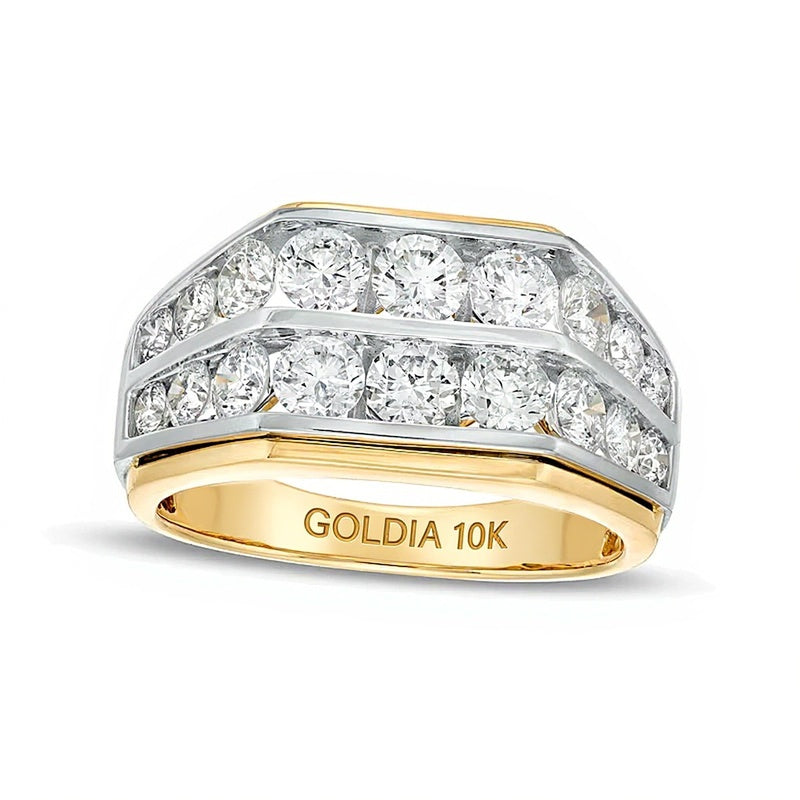 3.0 CT. TW Diamond Double Row Band in 10K Two-Tone Gold