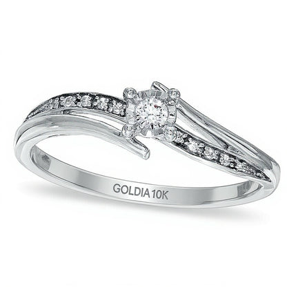 0.07 CT. TW Diamond Bypass Promise Ring in 10K White Gold
