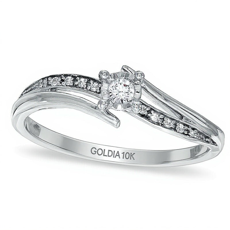 0.07 CT. TW Diamond Bypass Promise Ring in 10K White Gold