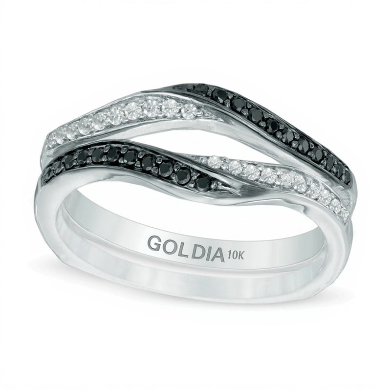 0.33 CT. TW Enhanced Black and White Diamond Solitaire Enhancer in 10K White Gold