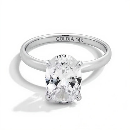 3.0 CT. Oval Lab-Grown Diamond Solitaire Engagement Ring in 14K White Gold (F/VS2)