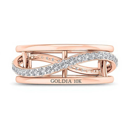 0.38 CT. TW Diamond Infinity Profile Open Shank Band in 10K Rose Gold